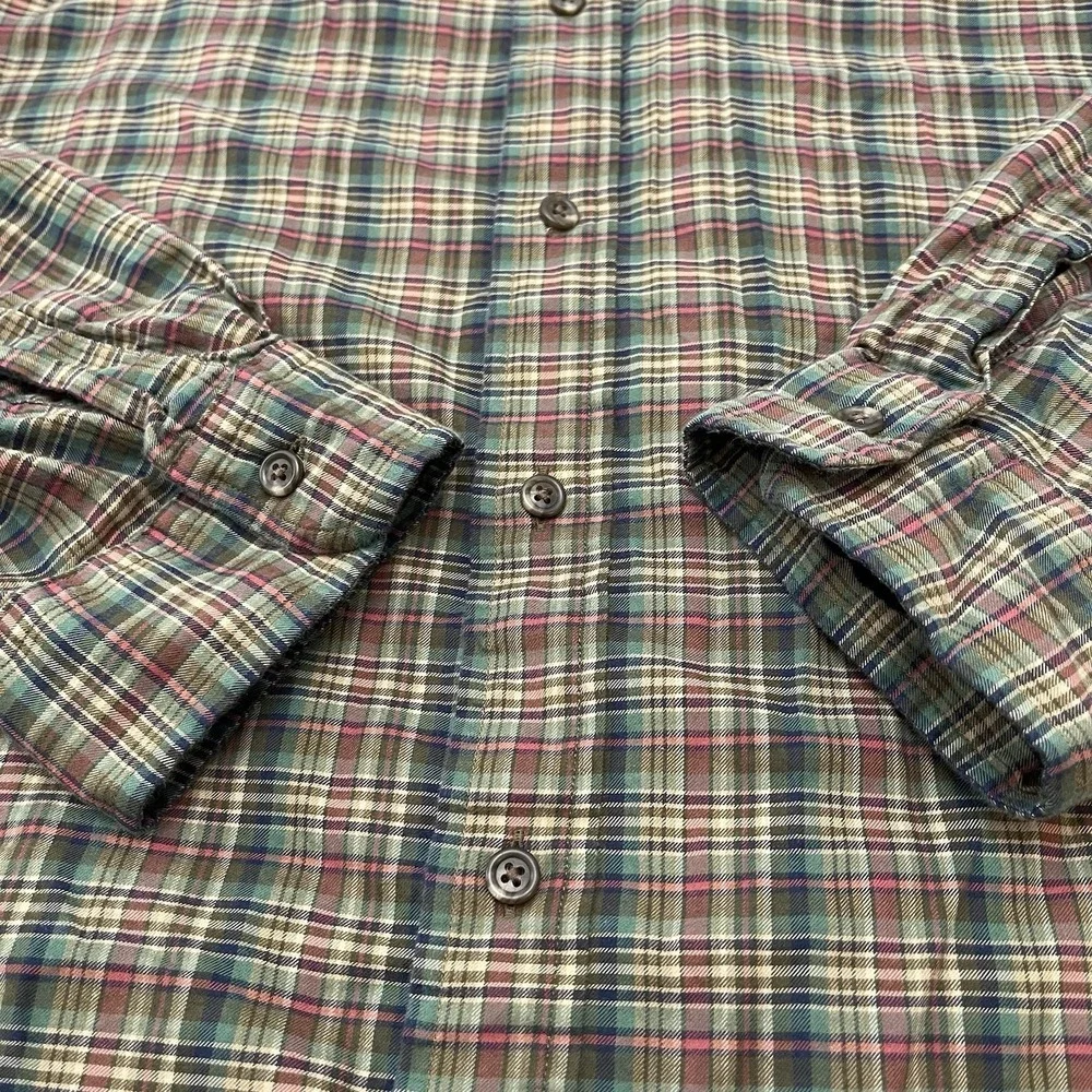 Polo Ralph Lauren Mens XL Classic Fit Green Plaid Flannel Button Down Shirt